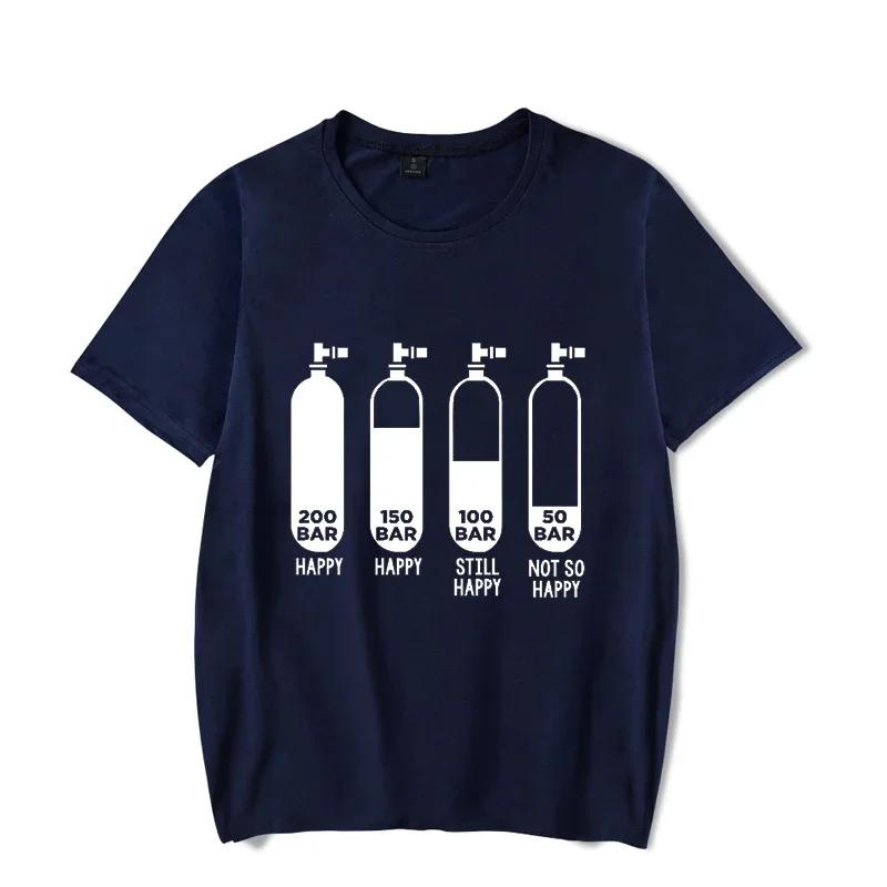 Diver 200 Bar Funny T Shirts Unisex Summer Luminous Harajuku Short Sleeve Streetwear Tops Heartbeat Scuba Diving Unisex and Unisex Tees