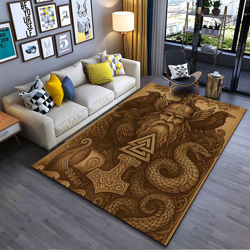 Norse Mythology Viking Art Suitable As a Non-slip Mat for the Living Room or Bedroom Sofa