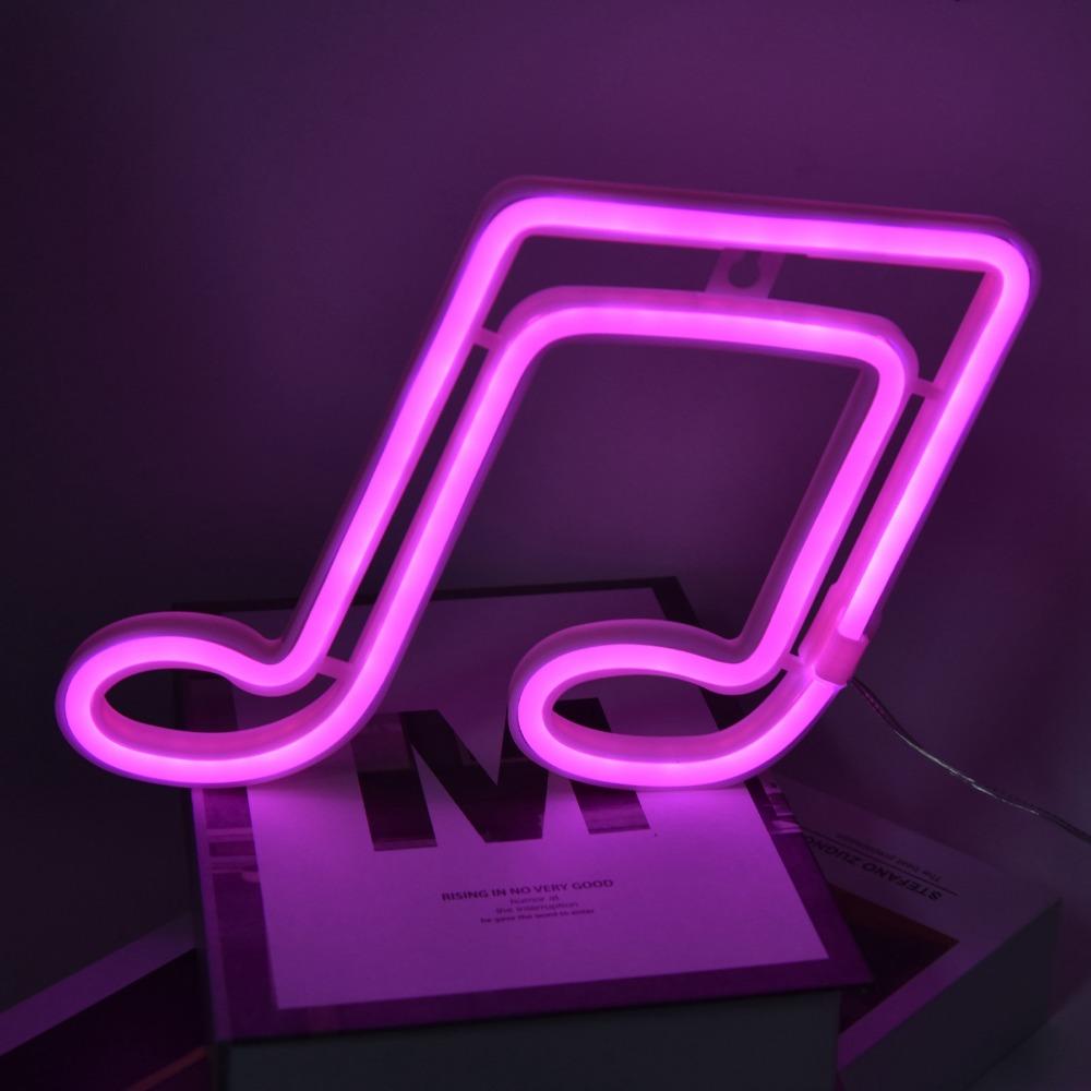 Easy To Install Music Note LED Neon Light Dual Power Supply Warm White Neon Light 1W 4.5V Neon Lamp Party