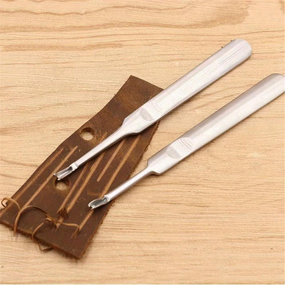 2Pcs/set Leather Leathercraft Tool Kit Stitching U+V Shaped Groover Skiving Edge Beveler Leather Tool