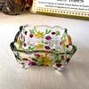 Flavinmci European Style Square Embossed Glass Snack Dishes (Set of 2)
