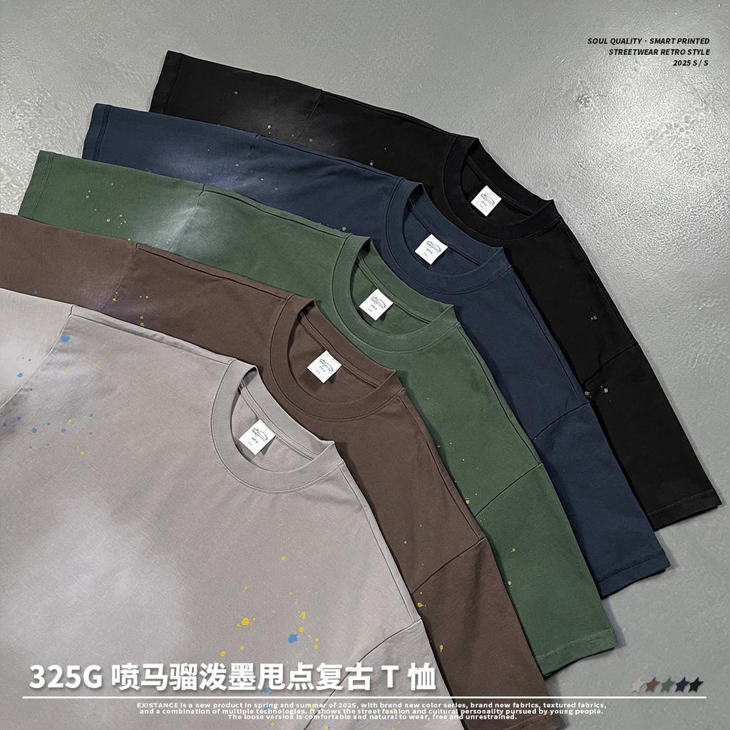 275 GSM 100% Bavlna Prané Tričko Potisk Vlastního Vzoru Pánská Trička Personalizované Tričko