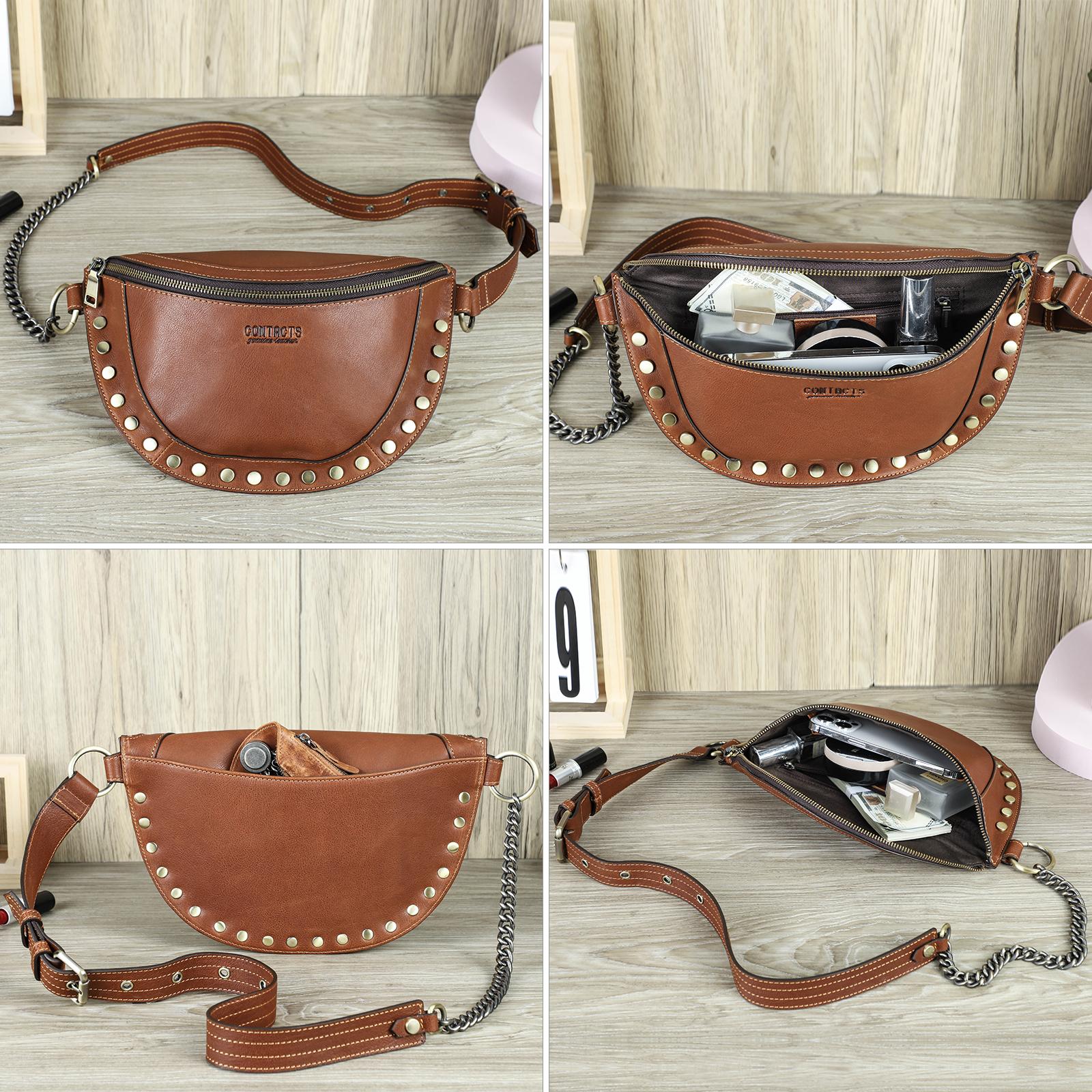 CONTACT S Женские поясные сумки из натуральной кожи Роскошные дизайнерские поясные сумки — фото 3