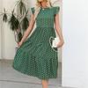 Women Summer Beach Holiday Style Floral Print Short Sleeve O Neck Long Dress