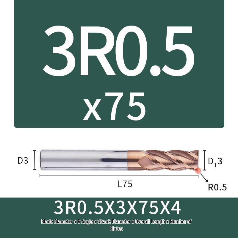 55-Degree Carbide Bull Nose End Mill with Wear-Resistant Coating for CNC Routers