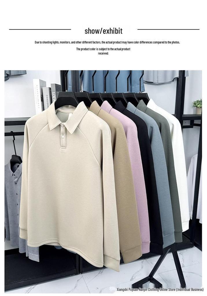 Autumn/Winter High-Quality 320g Long Sleeve Polo: Fashionable, Warm, Soft & Skin-Friendly Hoodie