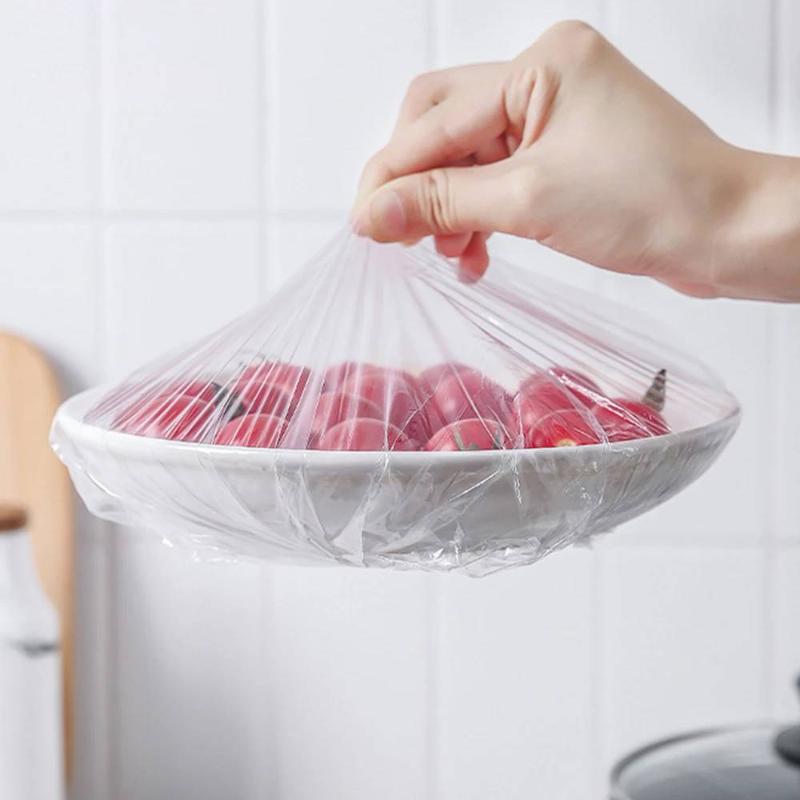 100Pcs Colorful Disposable Food Cover Elastic Wrap Food Covers Fresh-Keeping Lid Plate Kitchen Nylon Colorful Storage Bags