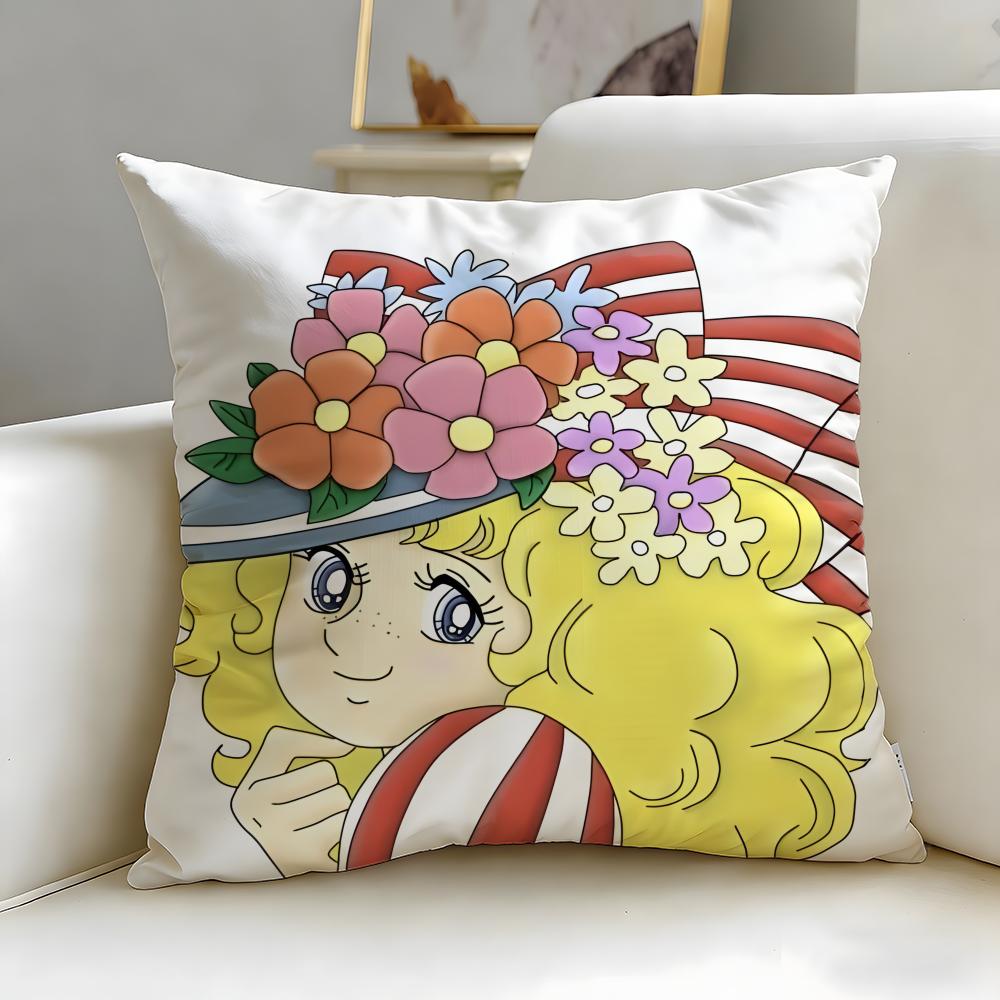 classic anime Candy Candy Cushion Cover Soft & Easy-Wash Pillow Case – Versatile for Couch, Bed, Travel and Office