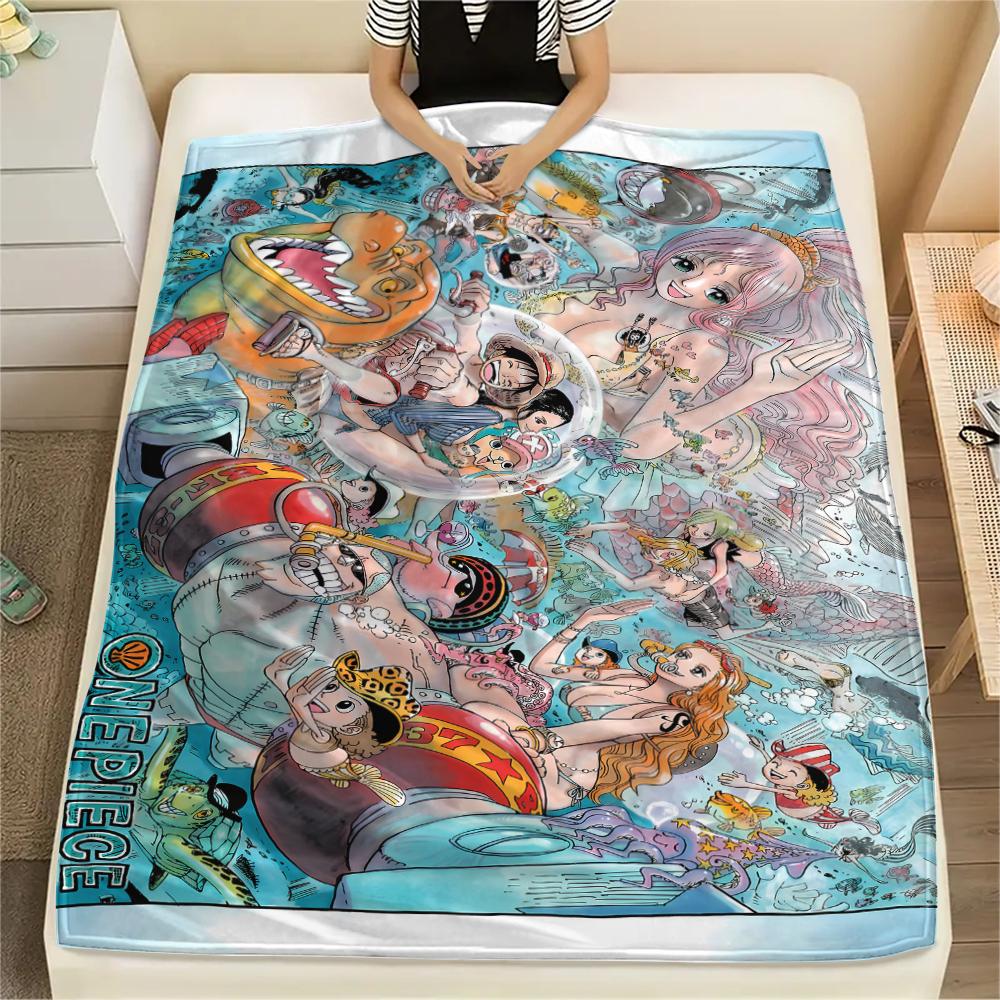 Coperta in Flanella con Stampa Personaggio One Piece, Alta qualità Confortevole per Tutte le Stagioni, Arredamento per la Casa, Calore e Comfort, Perfetta per Regali di Natale