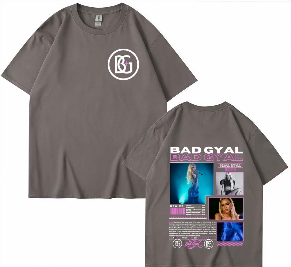 

Bad Gyal Real Gyal Album Tour 2026 Pattern Tshirt Summer Unisexs Womens Fashion Aesthetics Large Cotton Tshirt Street Wear Y2K S