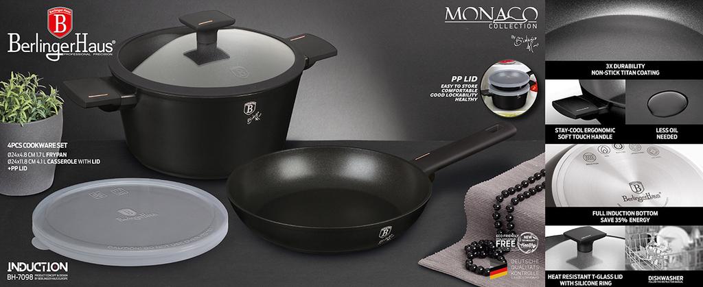 Titanium Pot And Frypan Berlinger Haus Bh-7098 Monaco