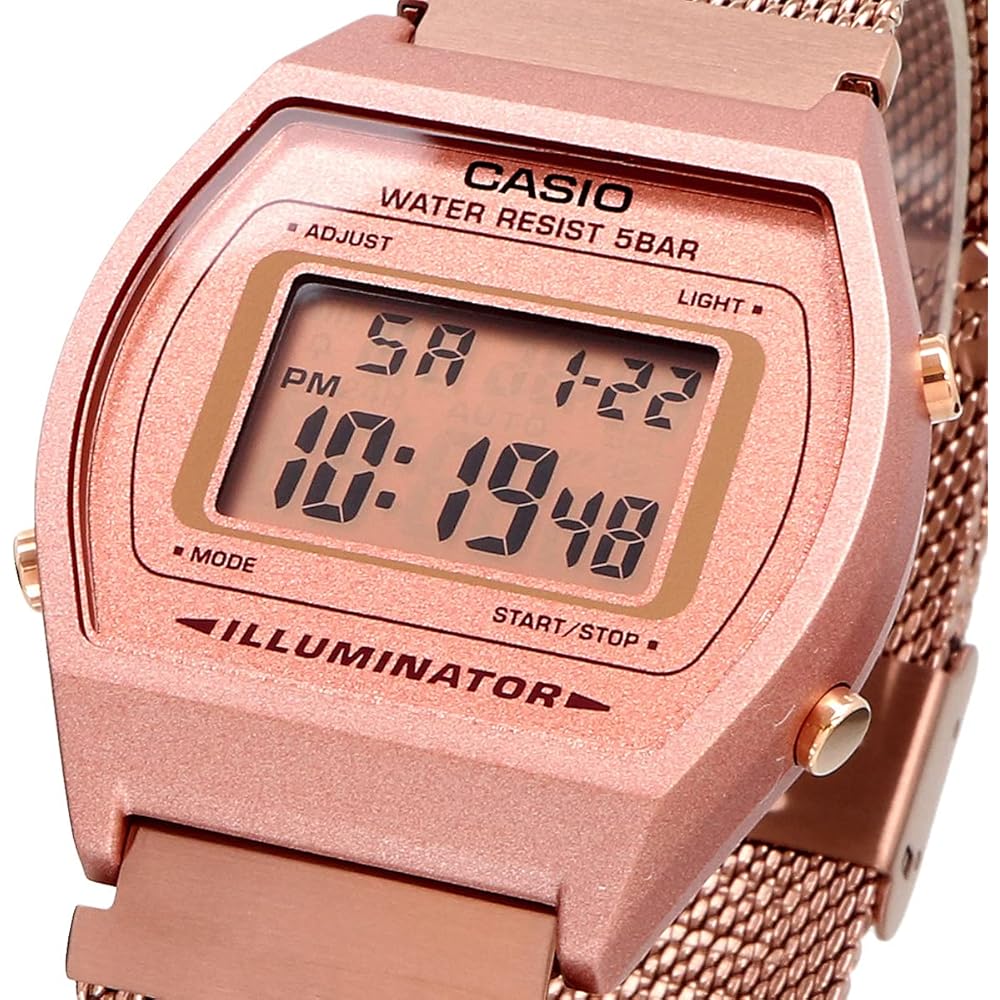 [Casio] CASIO Digital Watch Vintage Series B640WMR-5A Unisex Rose Gold Mesh Metal Band Overseas M...