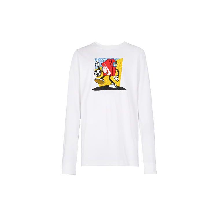 

Nike Letter Logo Print Long Sleeve T-Shirt Kids tops White DR9655 S