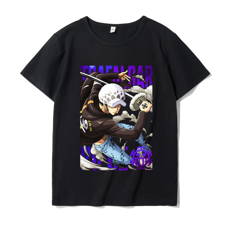 2026 One Piece anime Print Tshirt Esro Luffy Zoro shortsleeved male anime cartoon ins Loose