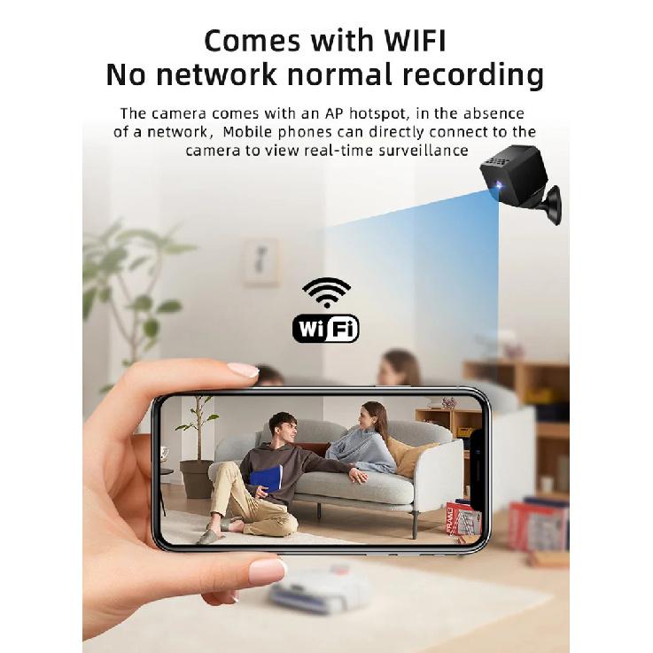 Mini 4K WiFi Camera Remote Monitor Motion Detection Night Vision Long Battery Security Alert Indoor Outdoor Home Security Camera