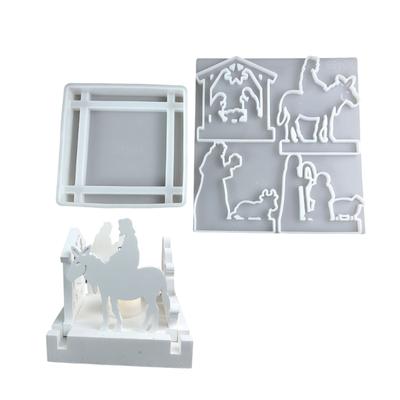 Pack of 2 Silicone Resin Mold with Prayer Pattern Candle Moulds for Table and Bedroom for Crafting Unique Table Decors