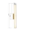Kinkiet Ścienny Nowoczesny Złoty Szklana Tuba W Kreski 61 Cm Ip44 Zmienna Barwa Led 12W Linea Light Prestige