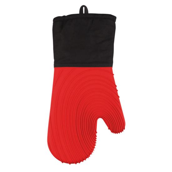 

1 шт. Силиконовые кухонные перчатки Водонепроницаемые термостойкие прихватки Спиральный узор Кухонные прихватки для готовки Кухонный предмет первой необходимости красный