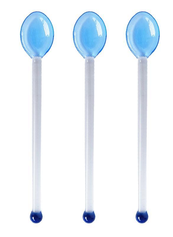 3Pcs Glass Spoons Coffee Spoon Long Handle Dessert Spoon Color Glass Teaspoons Clear Petite Teaspoons Coffee Mixing Tea Stirrer