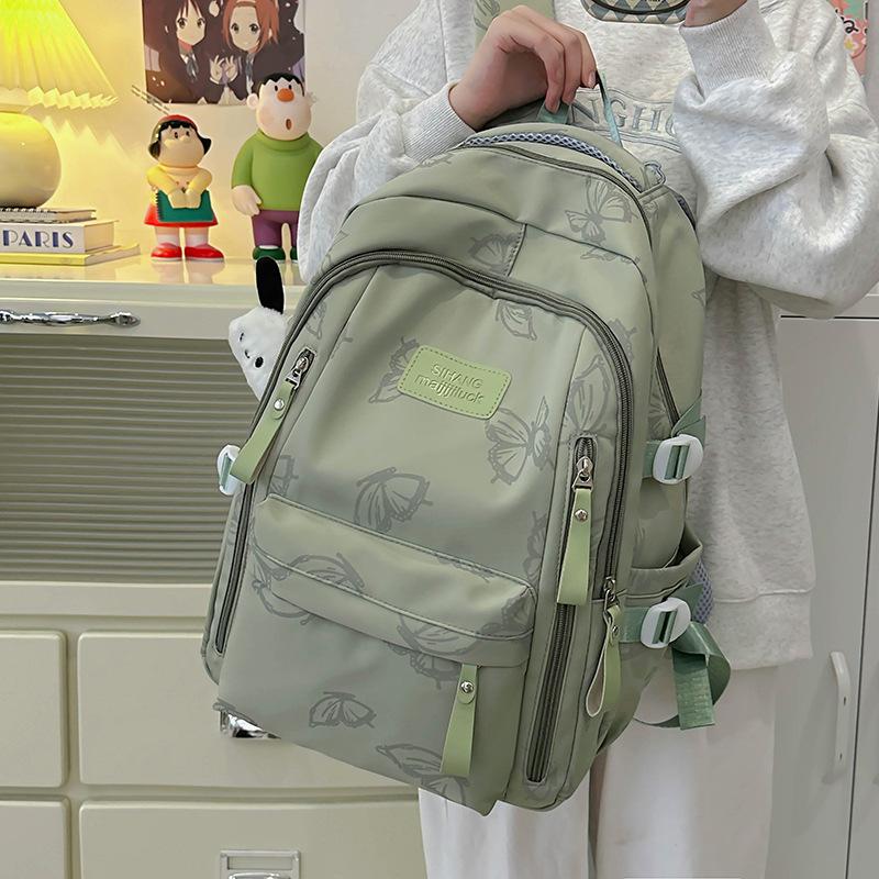 Schoolbag high value small fresh backpack girls lightweight large capacity junior high school student schoolbag cool casual backpack