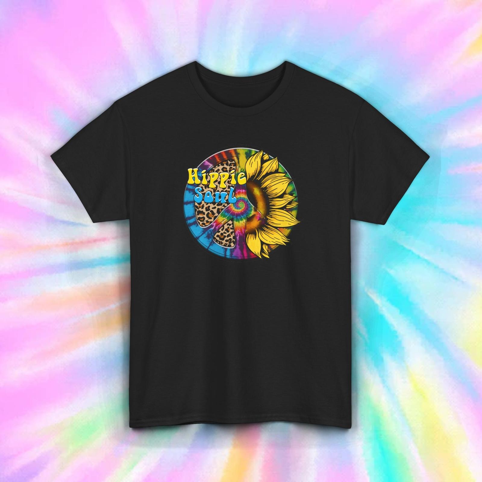 Hippie Soul Shirt Tie Dye Sunflower Leopard Print Retro Boho S-5XL XXXXL