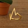 925 Sterling Silver Gold Vermeil Heart Lifeline Women Ring