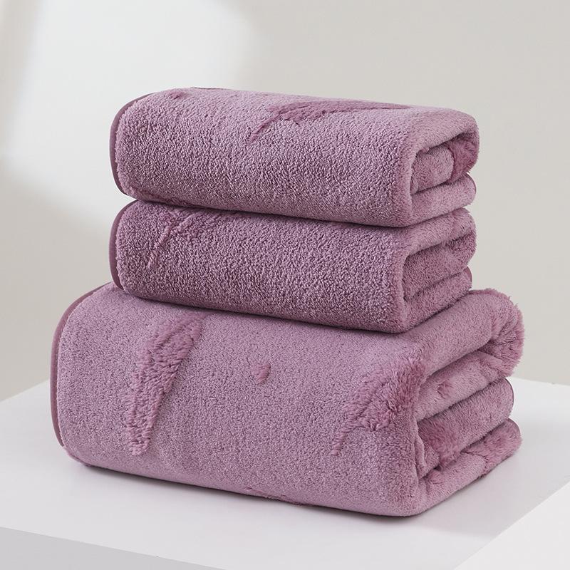 Coral Fleece Double-Sided Quick Dry Towels for Home - Mother-Child & Couple Set