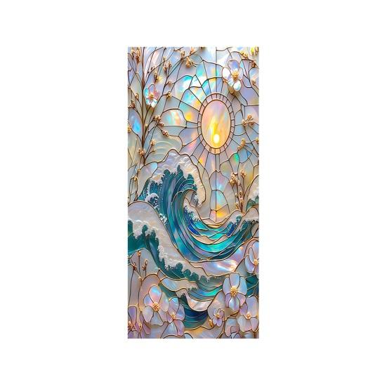 

Floral Window Privacy Film Day Night Privacy Protection Static Window Cling Removable Decorative Waterproof Privacy Film for Bathroom B
