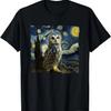 Uil Sterrennacht Van Gogh Schilderij Maan Uilen Uil Liefhebber T-shirt