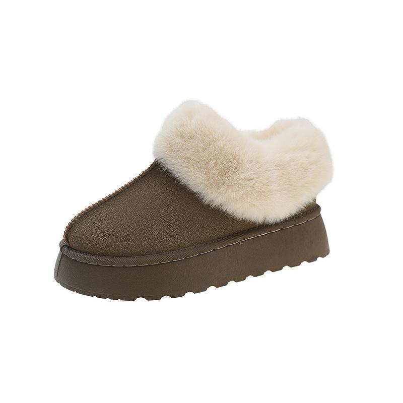 Thick-soled Warm Snow Boots for Women 2025 Winter Thickened Warm Fur Integrated Outer Wear Casual Fluffy Shoes