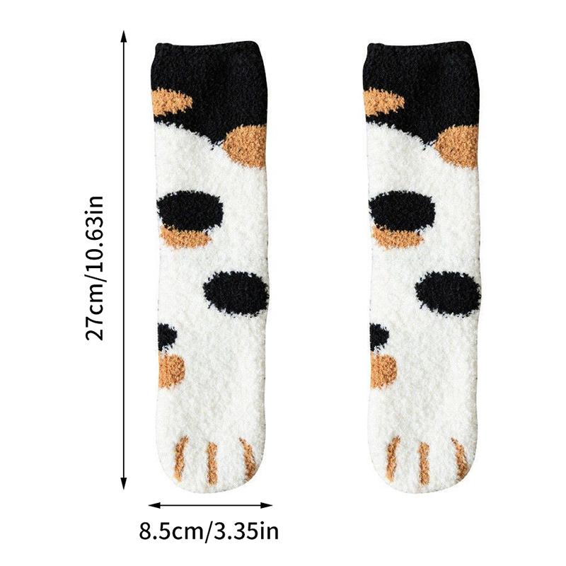 Winter Lamm Kawaii Cartoon Socken für Damen Niedliches 3D Hunde Katzen Pfotenmuster Fleece Warm Verdicken Lustige Plüschsocken Zuhause Boden Schlafen