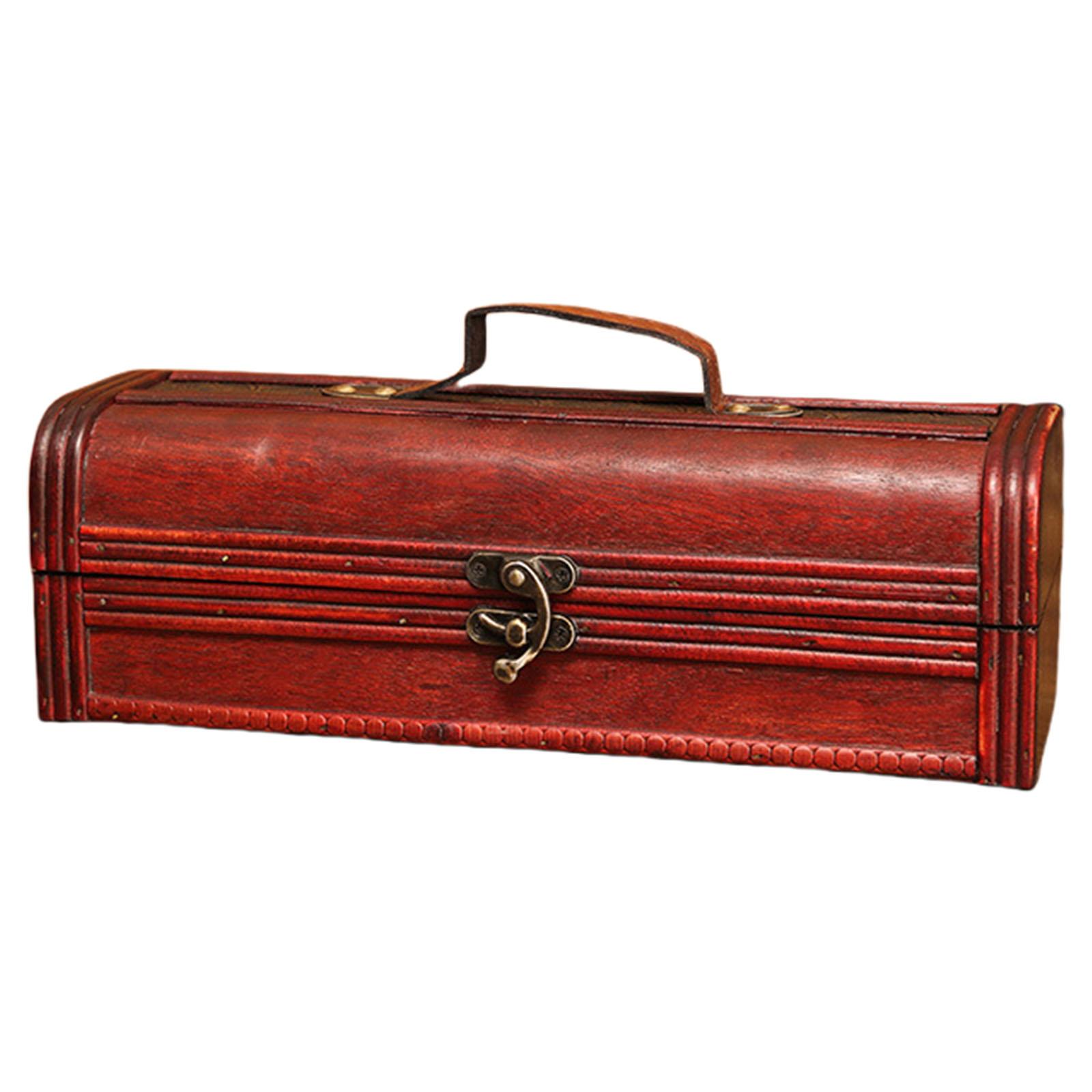 

Антикварный стиль Прочная деревянная коробка для винных бутылок для элегантной подарочной презентации и хранения на свадьбах или юбилеях A