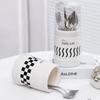 Seau à baguettes anti-poussière Porte-ustensiles avec drainage Organisateur pour baguettes, cuillères et fourchettes