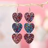 Colorful Mixed Sequin Heart Earrings - Unique European & American Design