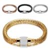 18 Karat Gold Inlay Diamant Hohl Edelstahl Retro Kabelarmband