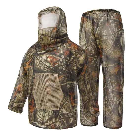 Camouflage Mosquito Suit for Men Women, Insect Mosquito Protection Jacket And Pants, Mosquito Proof Clothing with Mesh Hood for Outdoor Camping