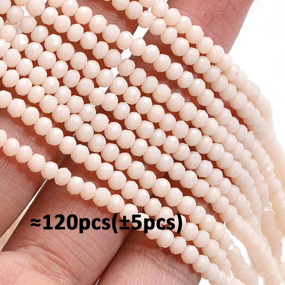 120pcs Crystal Czech Glass Beads Rondelle Austria Faceted Loose Spacer Round Beads for Bracelet Jewelry Making DIY