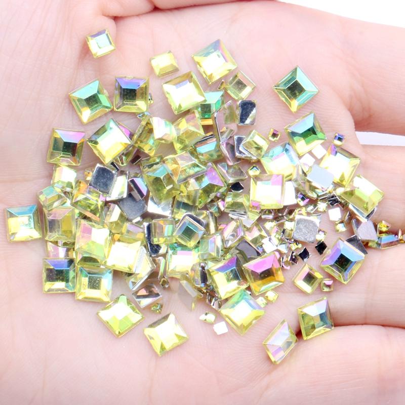 Hot Sale 4mm Acrylic Loose 10000pcs FlatBack Square Gems for Crafts Scrapbooking DIY Bags Clothes Nail Art Decoration