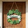 Shamrock Decoration Wooden Door Wreath For Patrick's Day Parties Irish Festival Spring Decoration Welcome Wall Sign