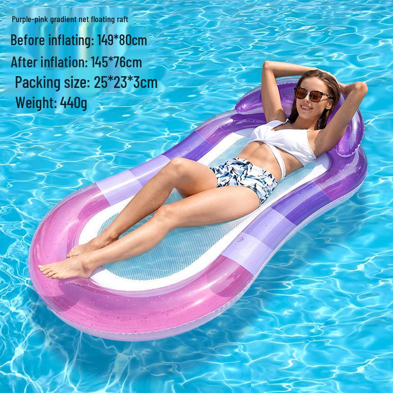 Inflatable Summer PVC Floating Bed with Sunshade and Backrest