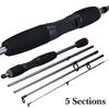 Spinning Rod 5 Sections Portable Fishing Rod Super Hard Fishing Rod Carbon Lightweight Lure Rod