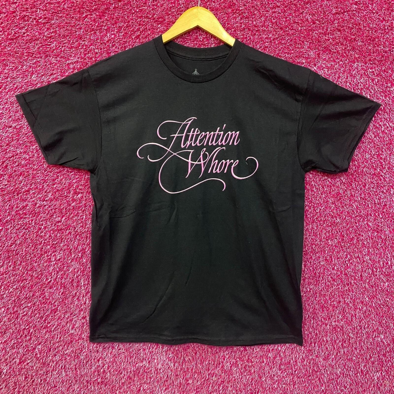 

Tove Lo Attention Pink Lettering Black 100% Cotton T-shirt Mens Tees Top 4XL