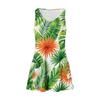 Damen V-Ausschnitt Ärmelloses Lässiges Kleid mit Hawaiianischem Print und Taschen Sommerurlaub Lockerer Schnitt Strand-Sonnenkleid