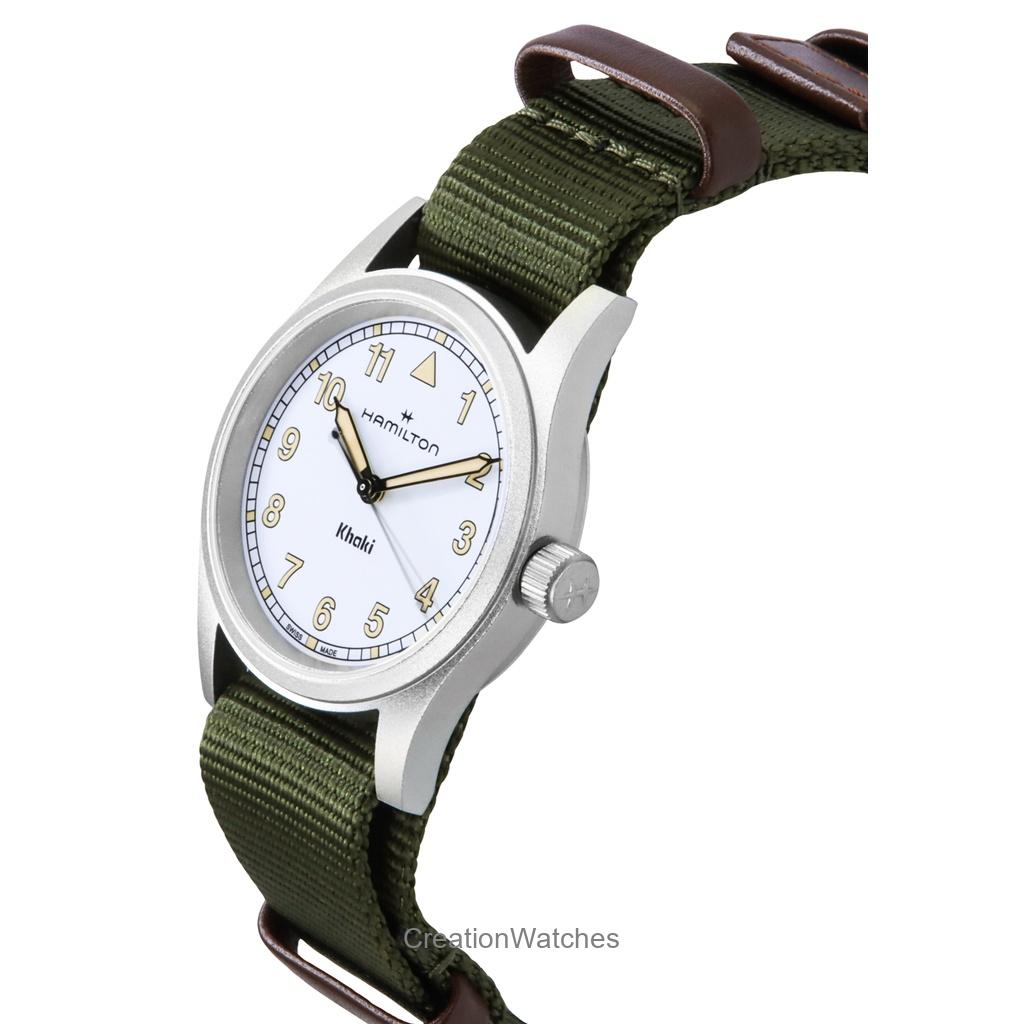 Hamilton Khaki Field Textile Strap White Dial Quartz H69301910 Unisex Watch