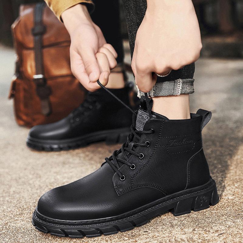 Martin Boots Men's High-top Work Overalls Leather Boots Outdoor Trendy Shoes Darth Vader Men's Autumn Casual Labor Insurance Shoes