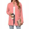 Women's Lightweight Cardigan Sweaters Open Front Long Sleeve Casual Loose Thin Cardigans With Pockets