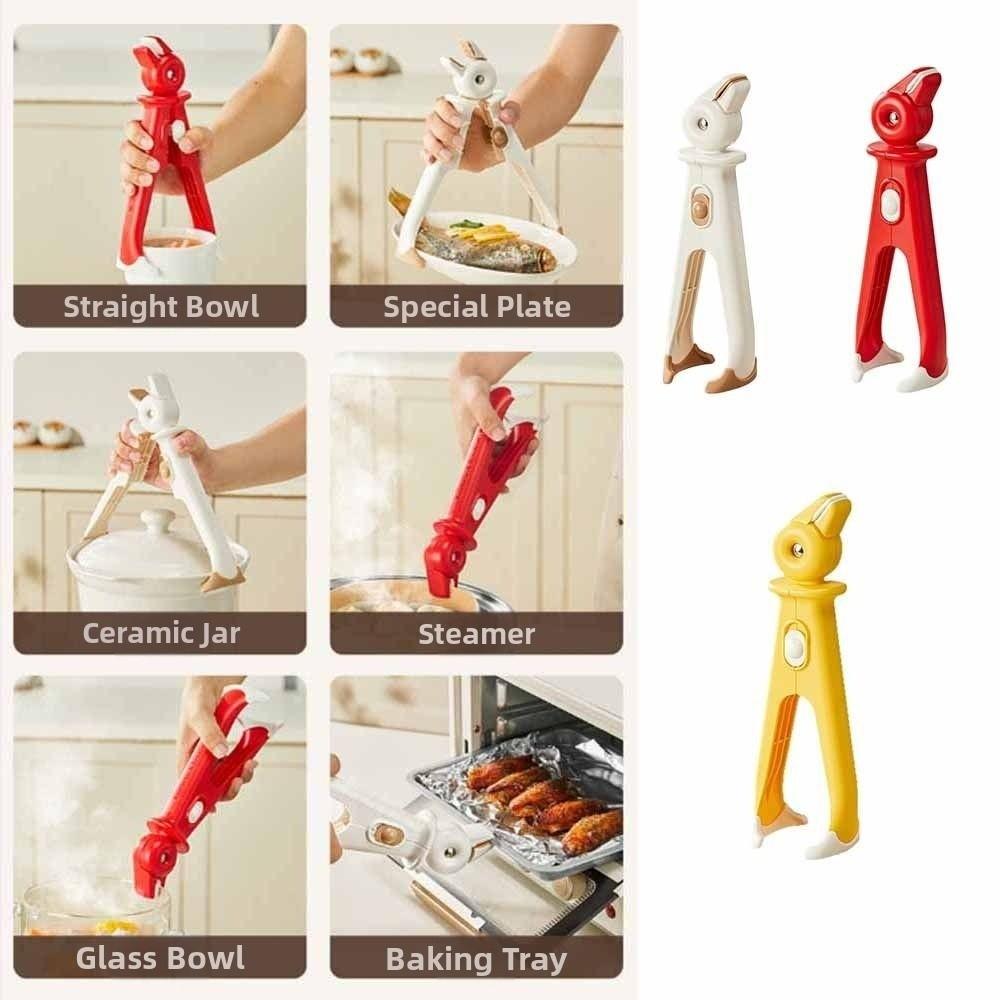 Anti-scald Design Silicone Clip Lifter 2in1 Dish Lifter Clamp Pot Holder Clip  Dish Handling