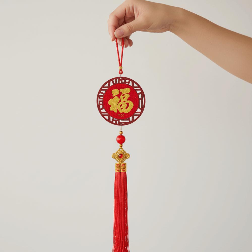 Red Spring Festival Door Decoration Traditional New Year Hanging Ornaments Home