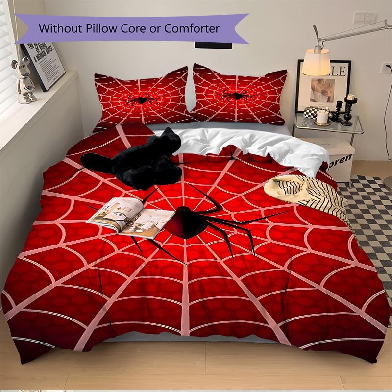 Spider Web Print 3Pcs Bedding Setduvet Cover With 2 Bedropillowcase Home Birthday Gift