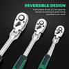 1/4 3/8 1/2 Inch Adjustable Ratchet Wrench Drive Rotating Ratchet Reversible Drive 72 Tooth Socket Wrench Morot Mechanical Tool